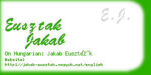 eusztak jakab business card